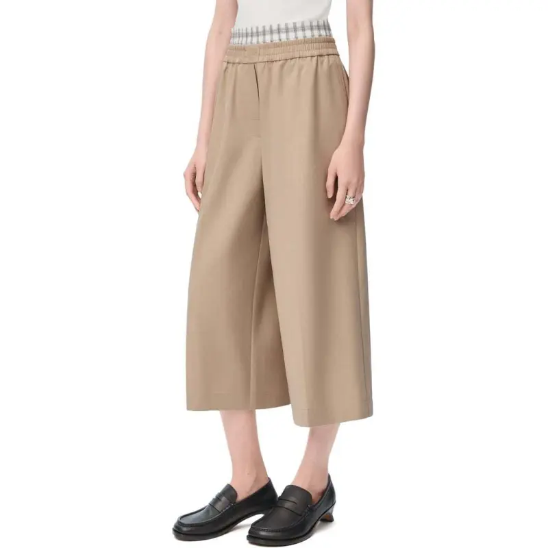 LOEWE Wide Leg Cropped Trousers-2