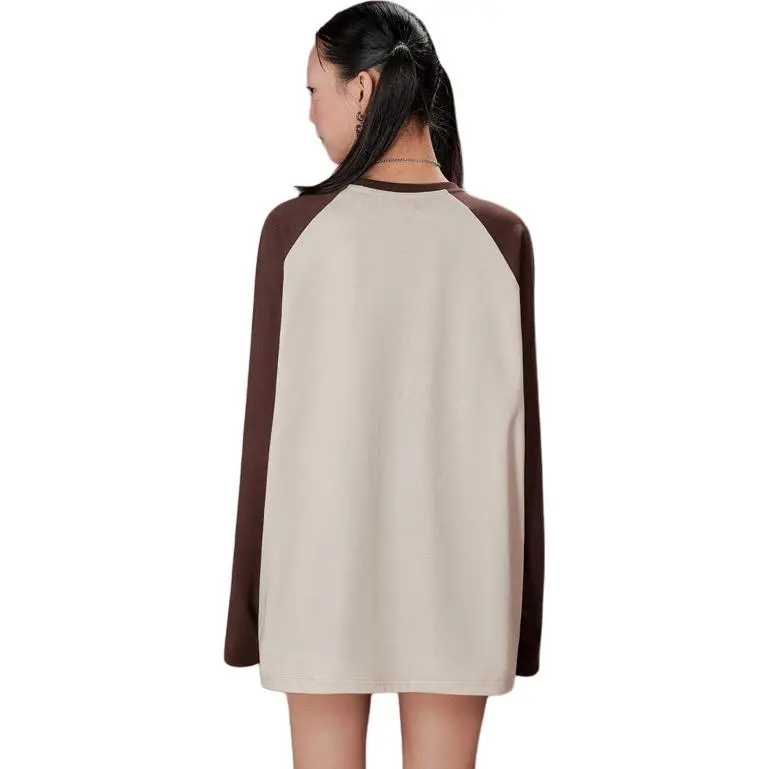 UNIFREE Raglan Sleeve T Shirt Women's Brown-1