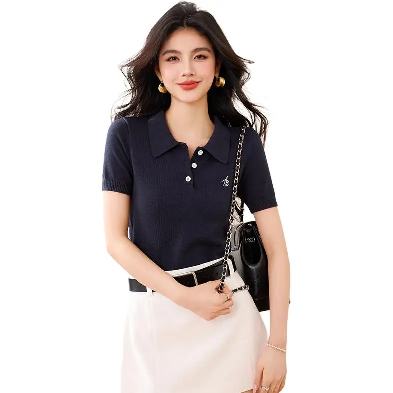 La Chapelle Knitwear Women's Navy Blue-3