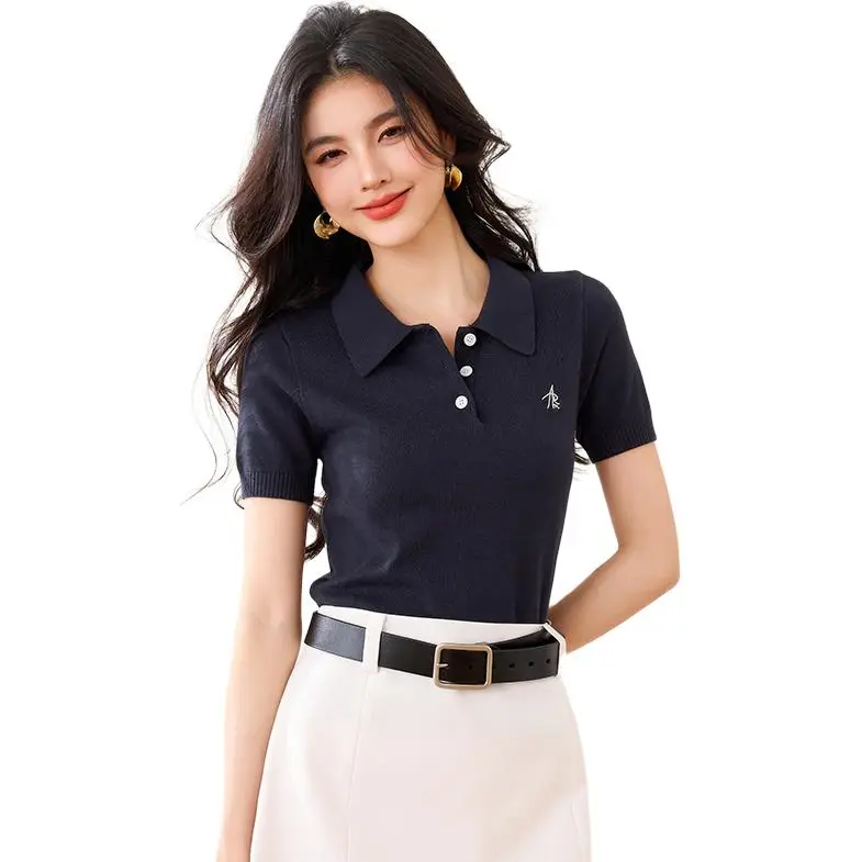 La Chapelle Knitwear Women's Navy Blue-1