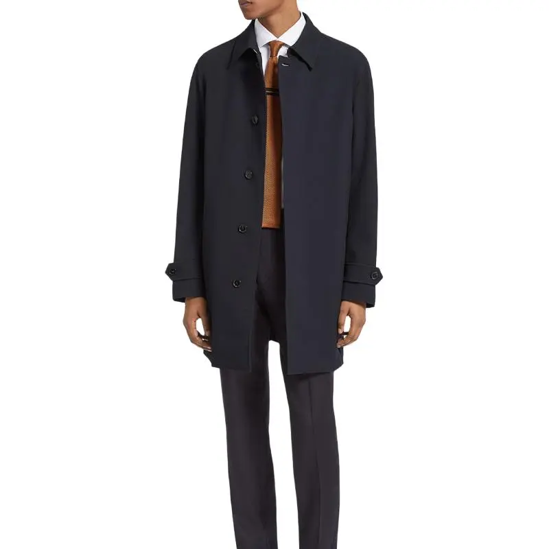 Ermenegildo Zegna Concealed Front Fastened Long Sleeved Coat-4
