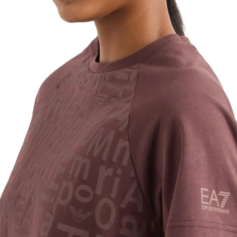 EMPORIO ARMANI EA7 Raglan Sleeve T Shirt Women's Red-4