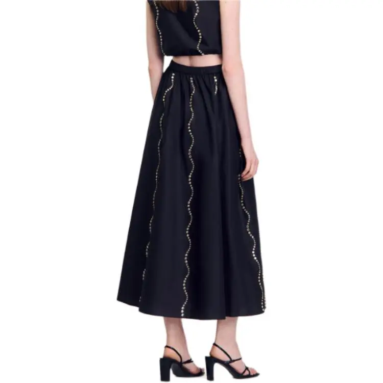 Sandro Crystal embellished Maxi Skirt-2