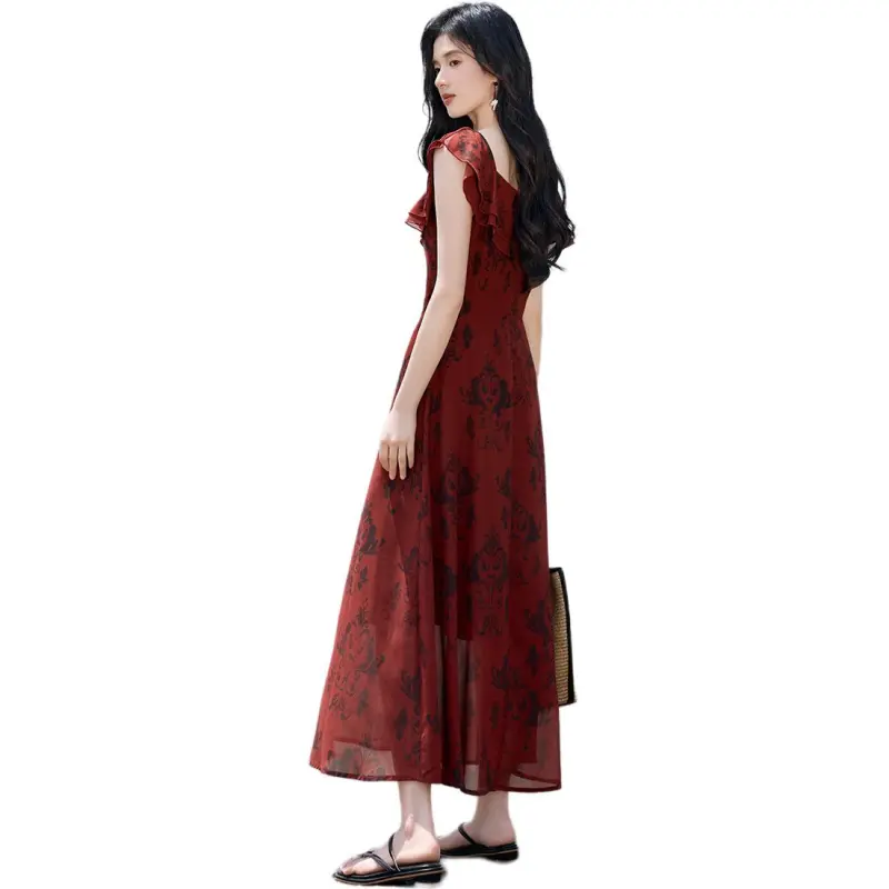 XWI Sleeveless Dresses Women's Red With Black Floral-1