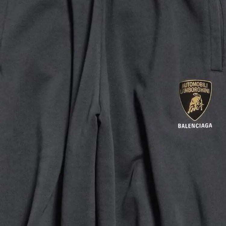 Balenciaga x Automobili Lamborghini Knitted Sweatpants Regular Fit Men's Black-6