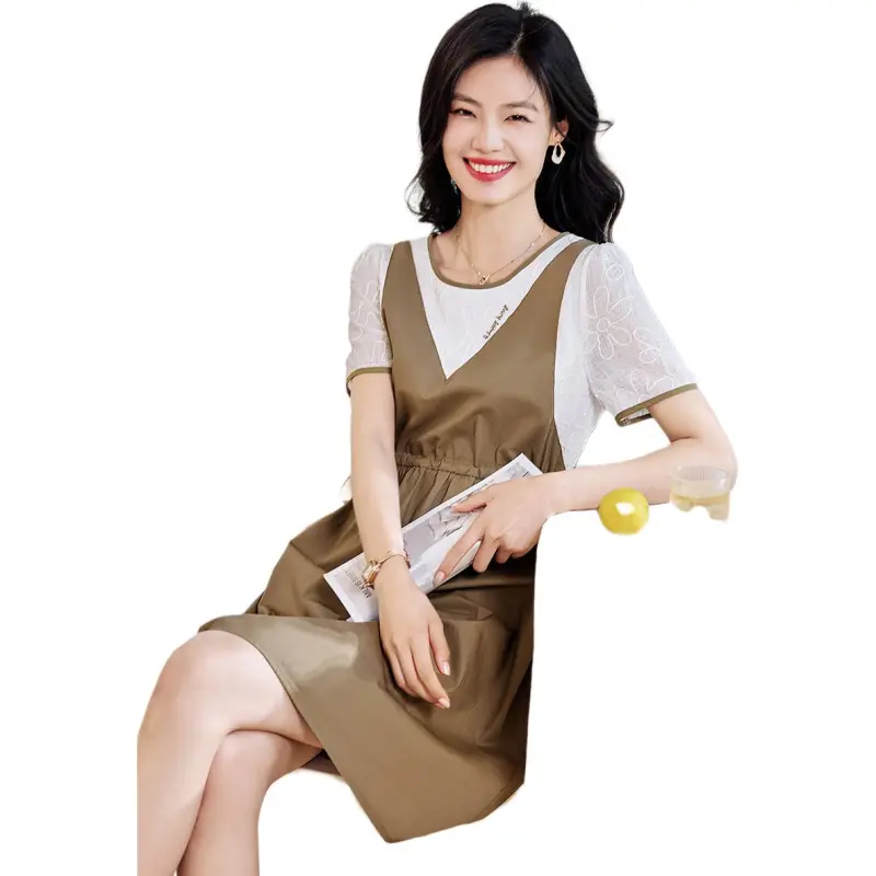 Mo Han Yi Mei Short Sleeved Dress Women's Green-3