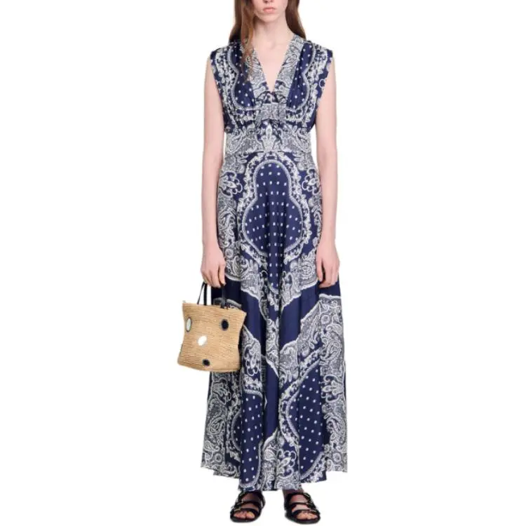 Sandro Paisley print Maxi Dress-1