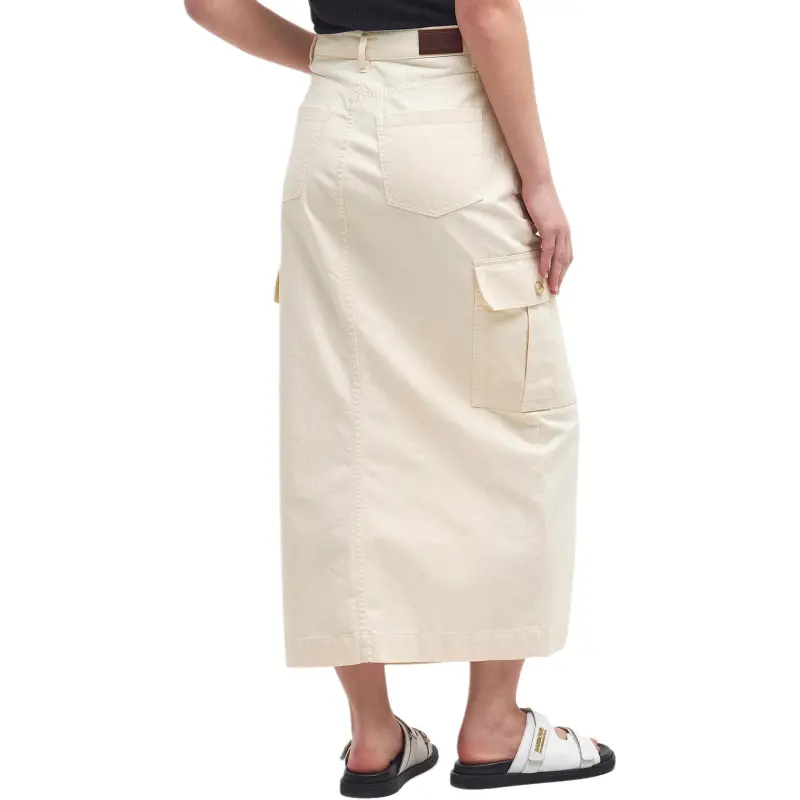 BARBOUR FW24 Denim Long Skirts Women's Beige-3