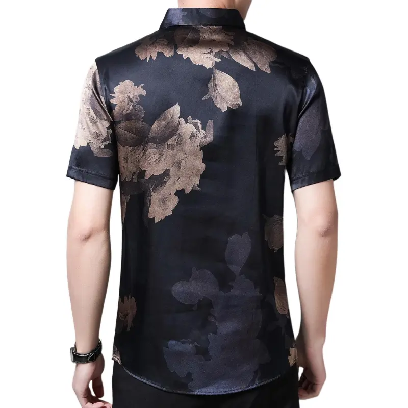 PIERRE CARDIN Shirt Men's Dark Base With Brown Monogram-1