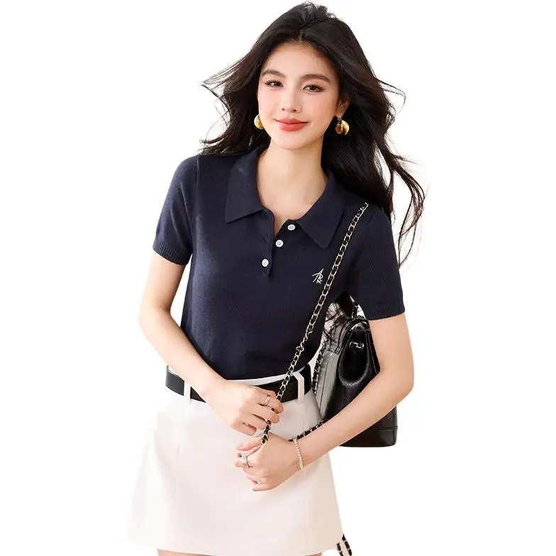 La Chapelle Knitwear Women's Navy Blue-2