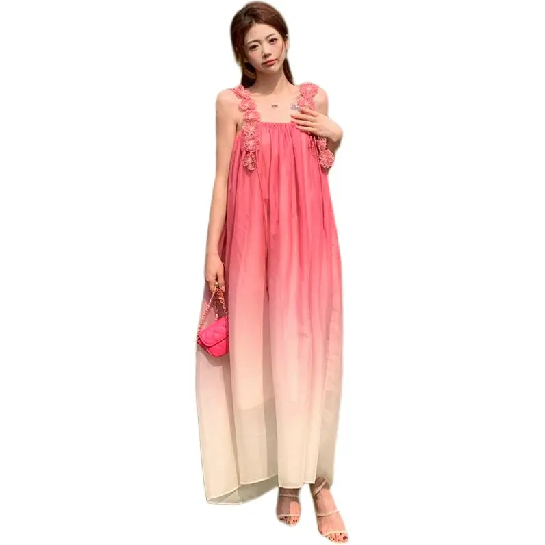 The Temptation Of The Muse Slip Dress Women's Gradient Pink-0