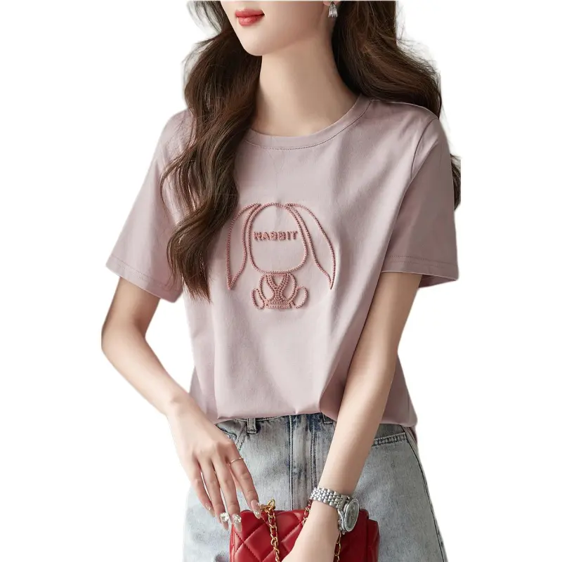 Mu Xiao Xin T Shirts Women's Pink-1