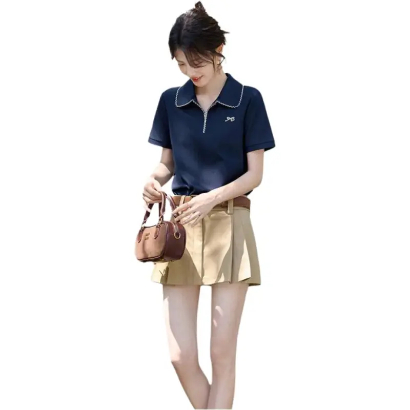 XWI T Shirts Women's Navy Blue-1