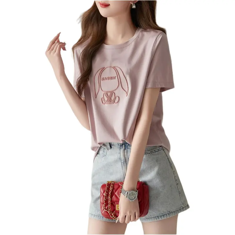 Mu Xiao Xin T Shirts Women's Pink-2
