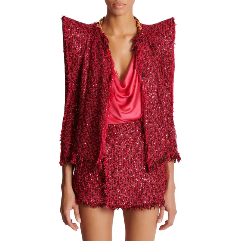 BALMAIN Glitter Tweed Jacket-1