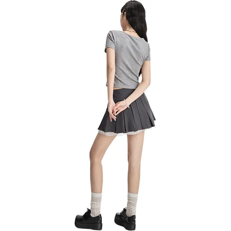 Kazakhstan Casual Short Skirts Women's Gray-1
