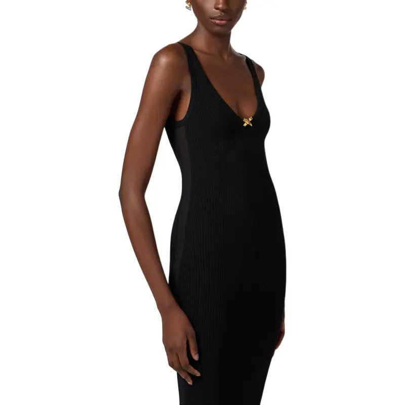 Elisabetta Franchi Knit Tulle Dress-3