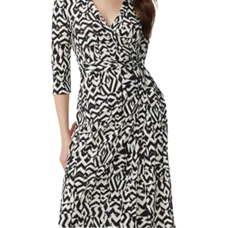 Diane Von Furstenberg SS25 Long Sleeved Dress Women's Black-4