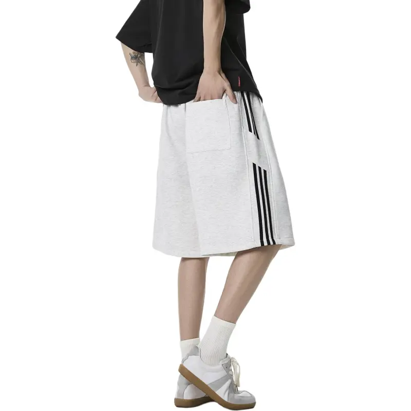 KAIPAINEN Casual Shorts Unisex White Heather Gray-3