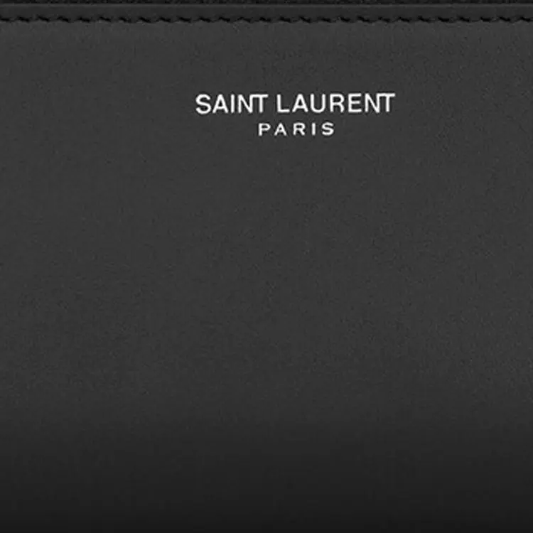 SAINT LAURENT Cow Leather Pen Pouch Storage Bag Men's Black-4