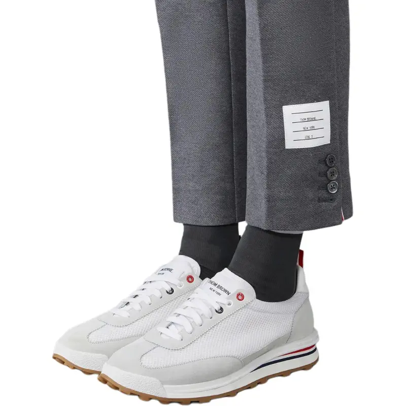THOM BROWNE Mid rise Twill Tapered Trousers-5