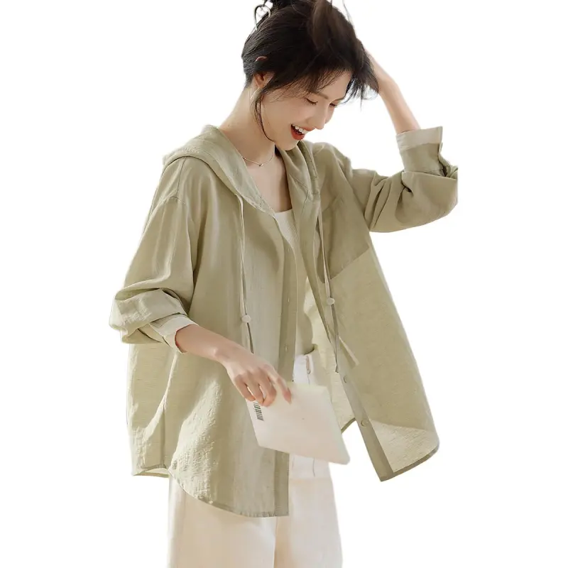 XWI Cropped Coat Women's Light Tea Green-2