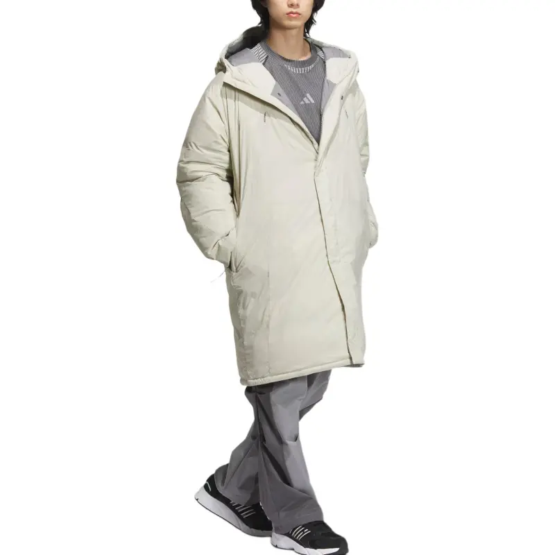 Adidas FW24 FUSTL P DJK LON Down Jacket Men's Light Sesame Earth Gray-2