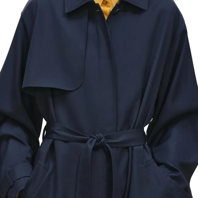 HERMES FW25 Trench Coat Women's Ink Blue-4
