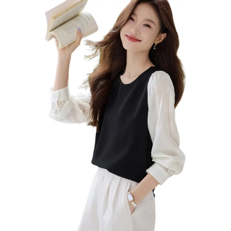 Mo Han Yi Mei Shirt Women's Black White-2
