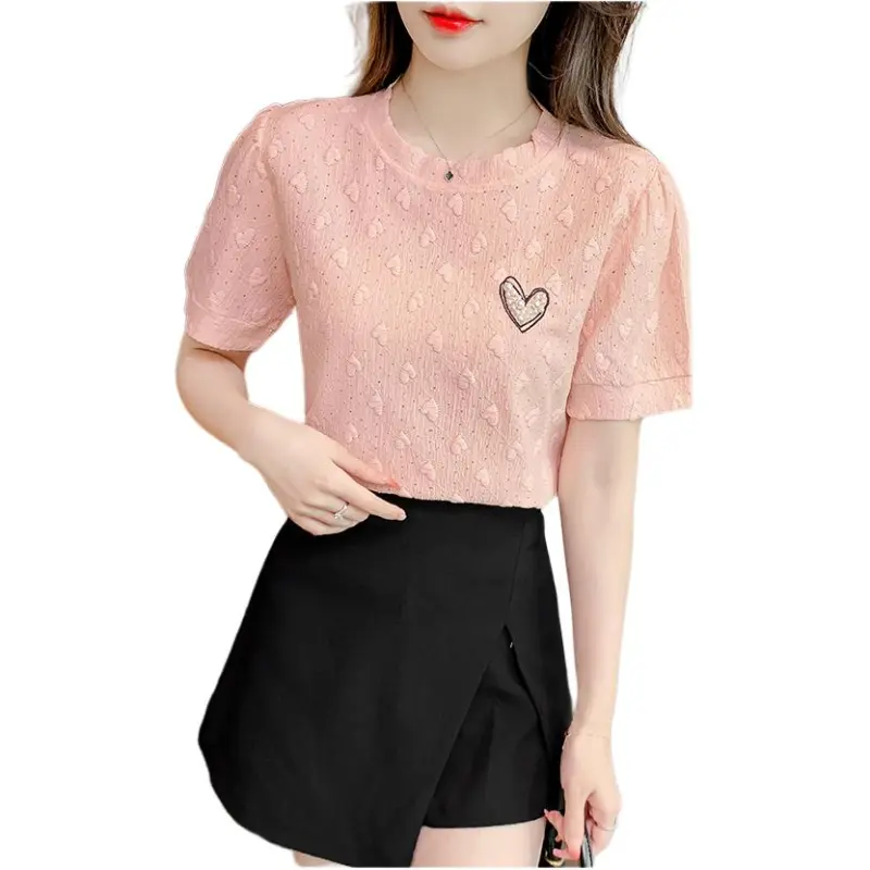 Mu Xiao Xin Puff Sleeve T Shirt Women's-2