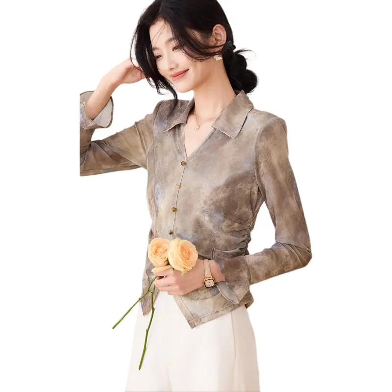 Like The Age Of Water Spring Shirt Women's Coffee-2