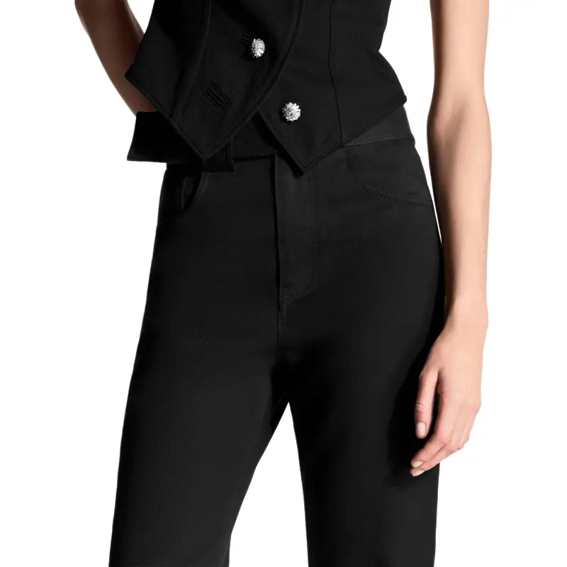 LOUIS VUITTON Casual Pants Women's Black-3