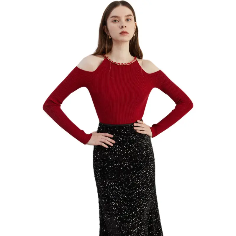 DPLAY Knitwear Women's Angora Red-1