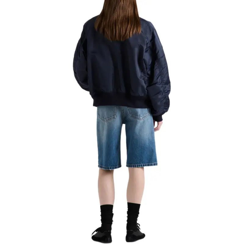 PRADA Logo Patch Denim Shorts-2