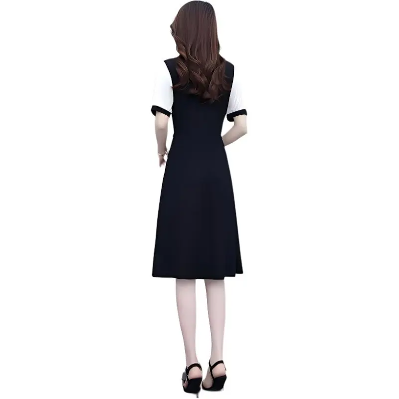 Flowers In Water Short Sleeved Dress Women's-1