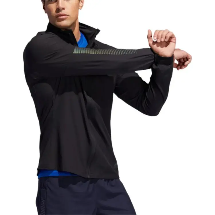 Adidas Rise Up Running Jackets Coats Men's Black-4