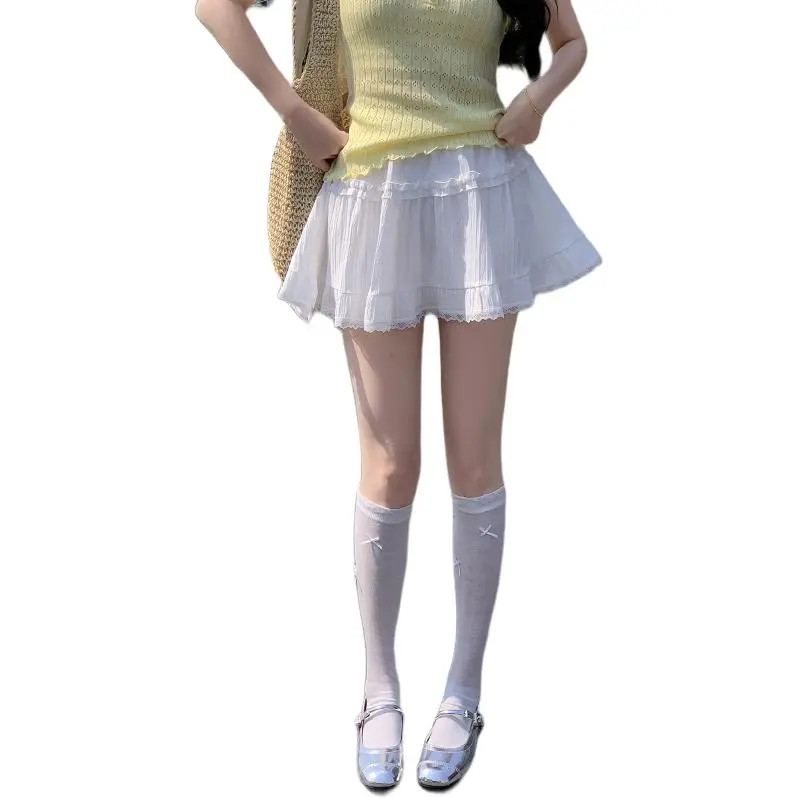 Mu Xiao Xin Casual Short Skirts Women's White-3
