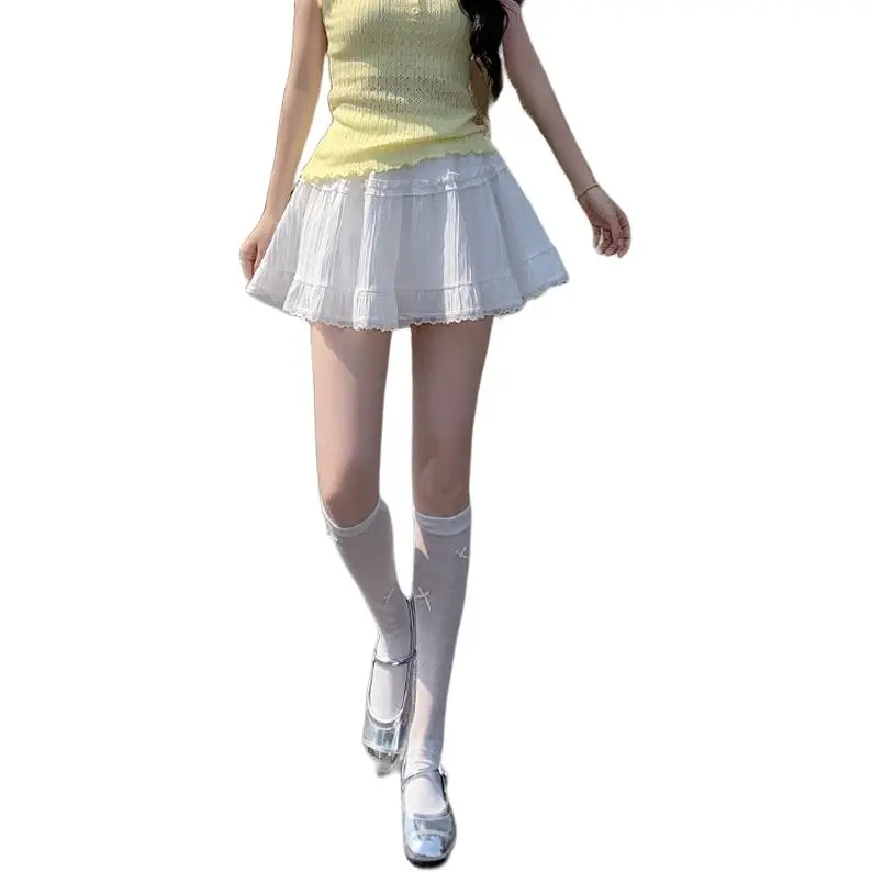 Mu Xiao Xin Casual Short Skirts Women's White-2