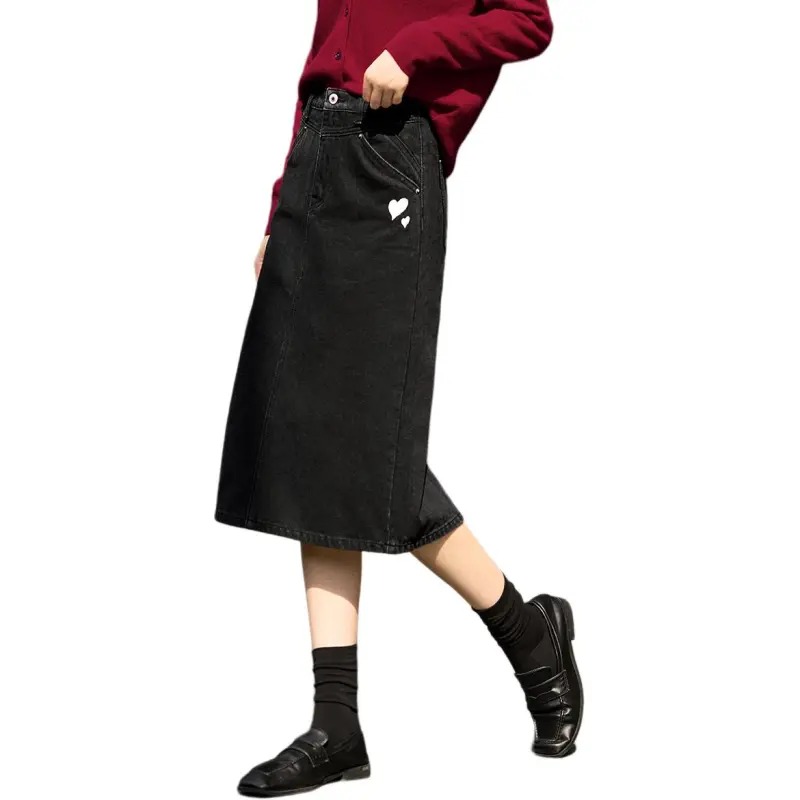 XWI Denim Long Skirt Women's Black-6