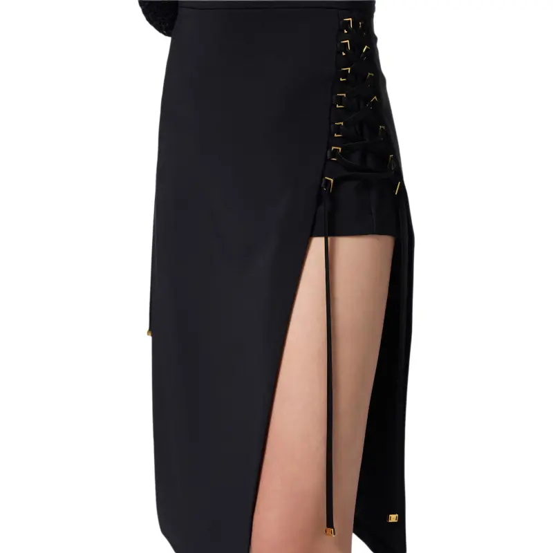 Elisabetta Franchi Lace up Skirt-4