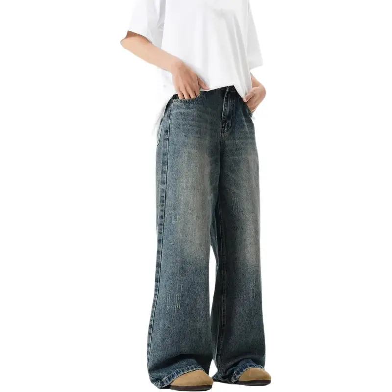 Bejirog Jeans Men Vintage Blue-1