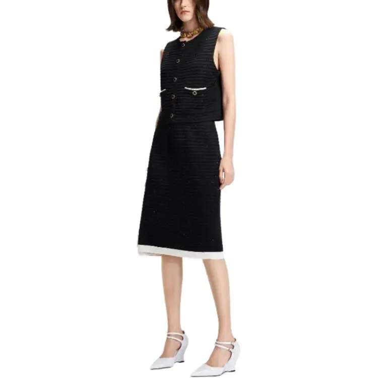 KARL LAGERFELD SS25 Casual Long Skirt Women's Black-4