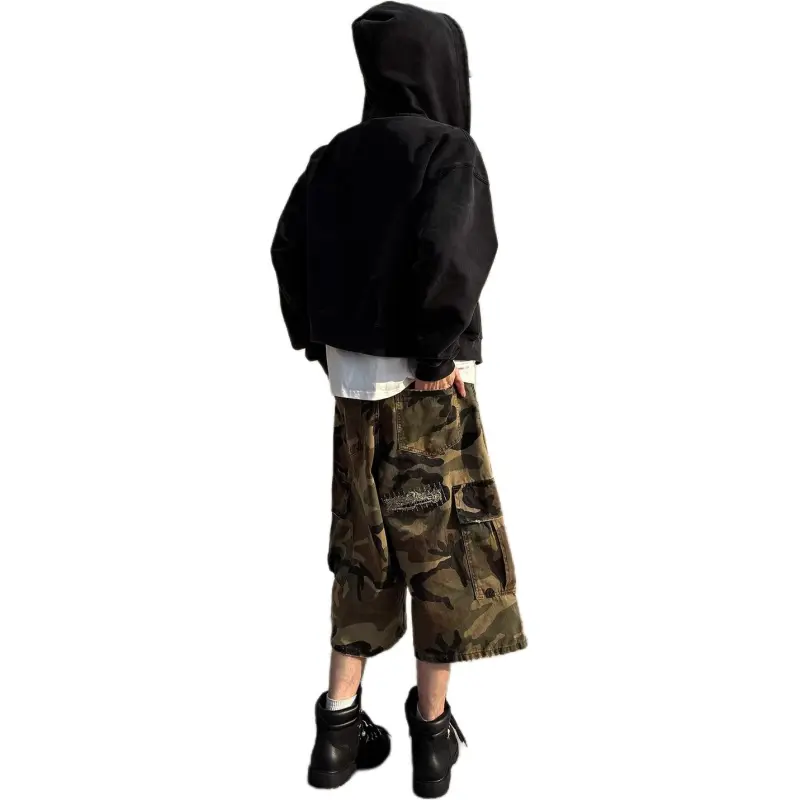 FA2LO Denim Shorts Unisex Camouflage-2