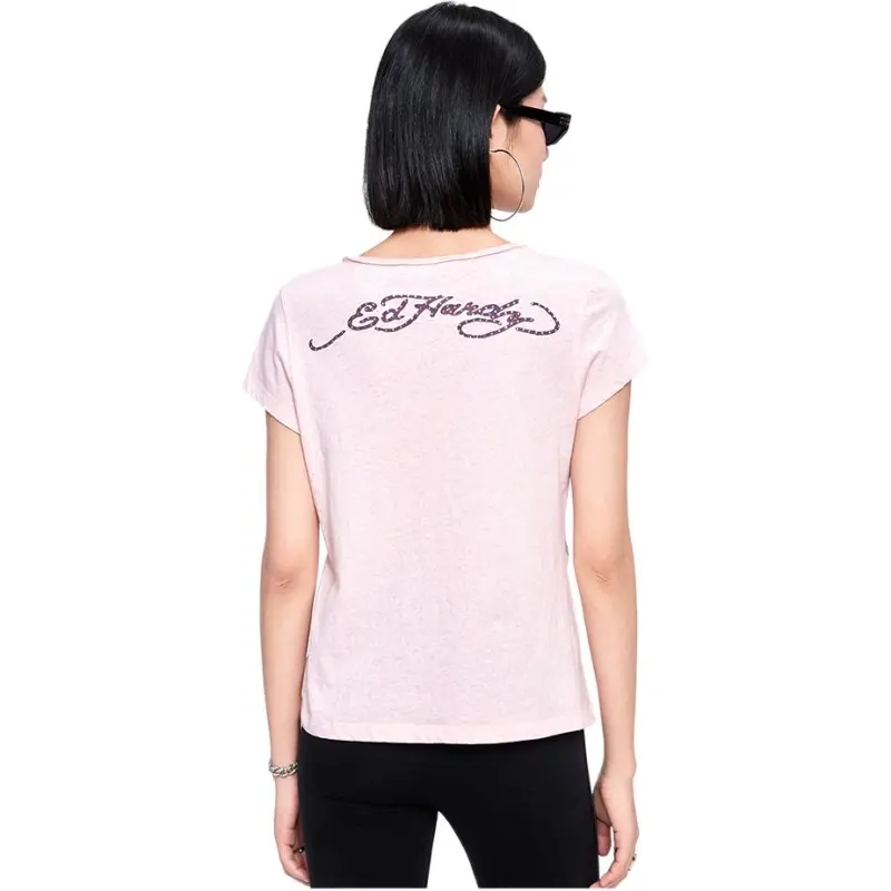 Ed Hardy T Shirts Women's Cherry Blossom Pink-3