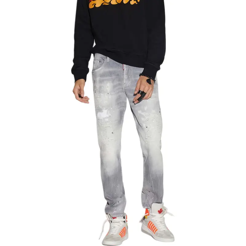 DSQUARED 2 Paint Splatter Detailed Embellished Slim Fit Jeans-3