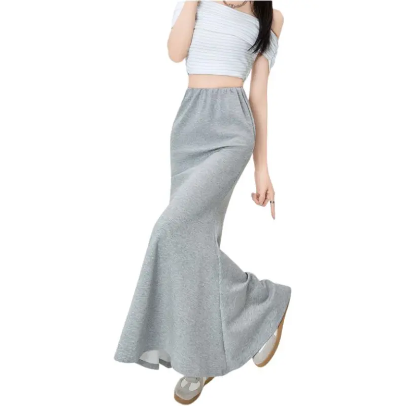 Flowers In Water Casual Long Skirt Women's-2