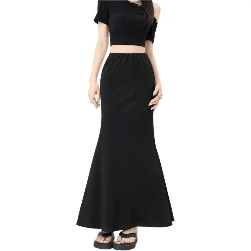 Flowers In Water Casual Long Skirt Women's-5