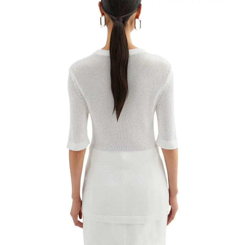 JIL SANDER Crochet flower Knit T shirt-3