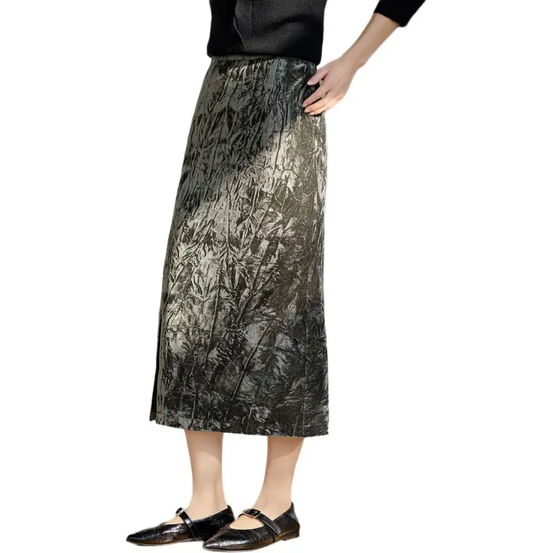 XWI Casual Long Skirts Women's Pea Green-1