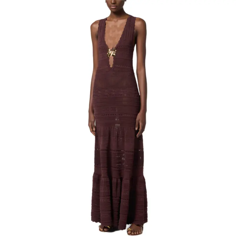 Elisabetta Franchi Sleeveless Dress Women's Cocoa-1